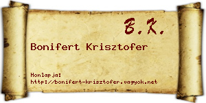 Bonifert Krisztofer névjegykártya