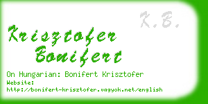 krisztofer bonifert business card